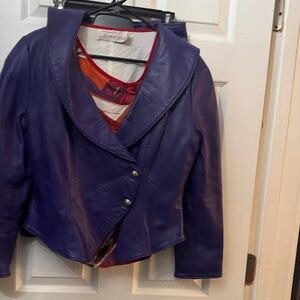 Luxurious Purple Leather Jacket